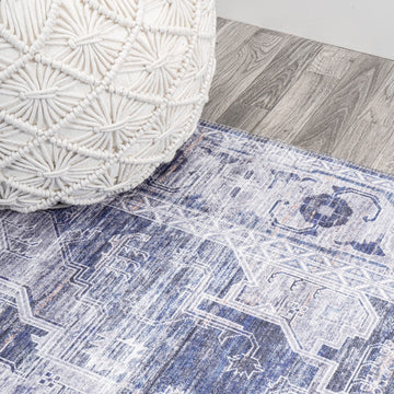 Alanya Ornate Medallion Washable Area Rug